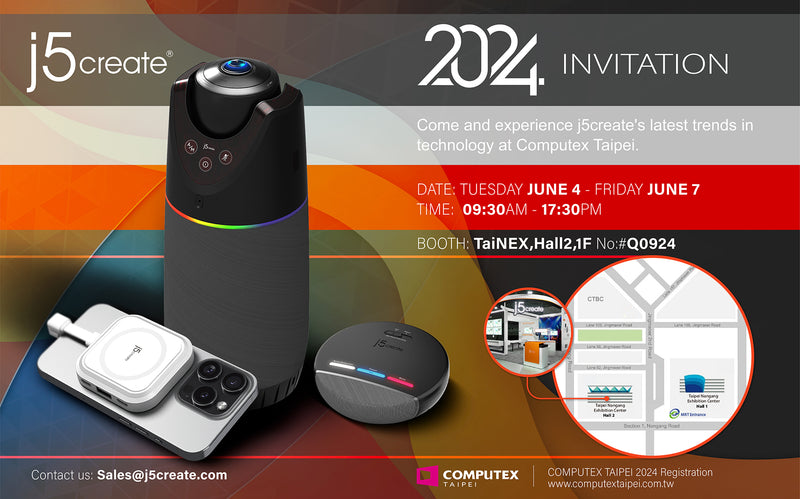 j5create 2024年台北國際電腦展（COMPUTEX 2024）展覽通知