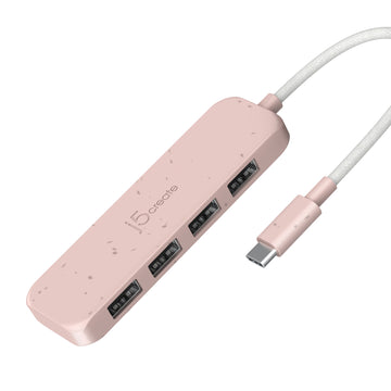 JCH341E 環保材質 USB-C® Gen2 轉四埠Type-A 高速集線器