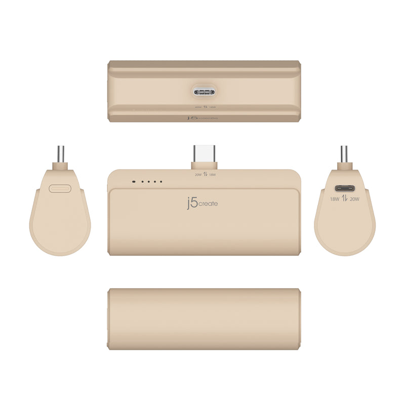 JPB5220 USB-C®口袋快充行動電源<br><small><small>（典雅白 / JPB5220W）（魅力粉 / JPB5220R）（奶茶棕 / JPB5200C）</small></small>
