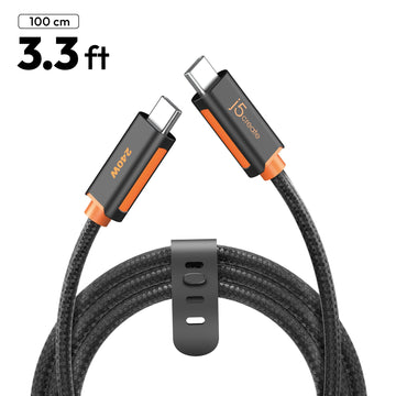 JUCX26L10 USB-C 240W極速充電編織傳輸線100cm