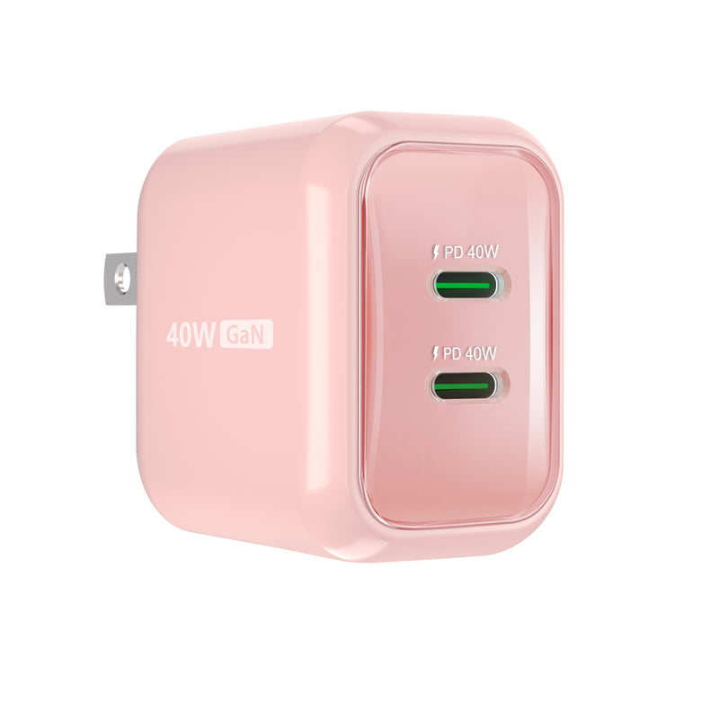 JUP2540 USB-C 雙孔 40W 氮化鎵GaN<Br>迷你PD智慧型極速電源供應器