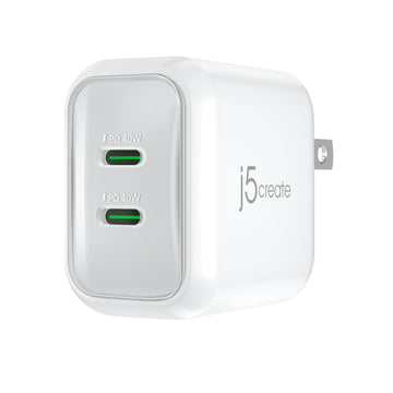 JUP2540 USB-C 雙孔 40W 氮化鎵GaN<Br>迷你PD智慧型極速電源供應器