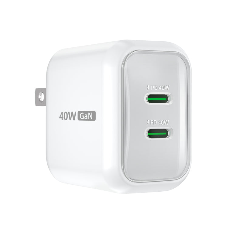 JUP2540 USB-C 雙孔 40W 氮化鎵GaN<Br>迷你PD智慧型極速電源供應器