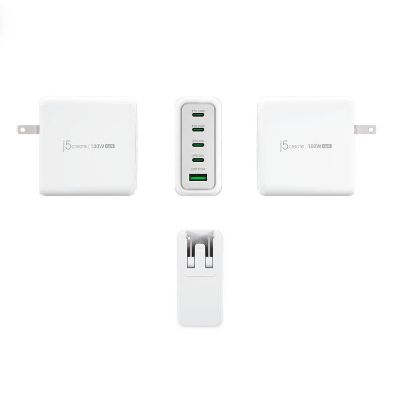 JUP53100 氮化鎵5孔智慧型電源供應器