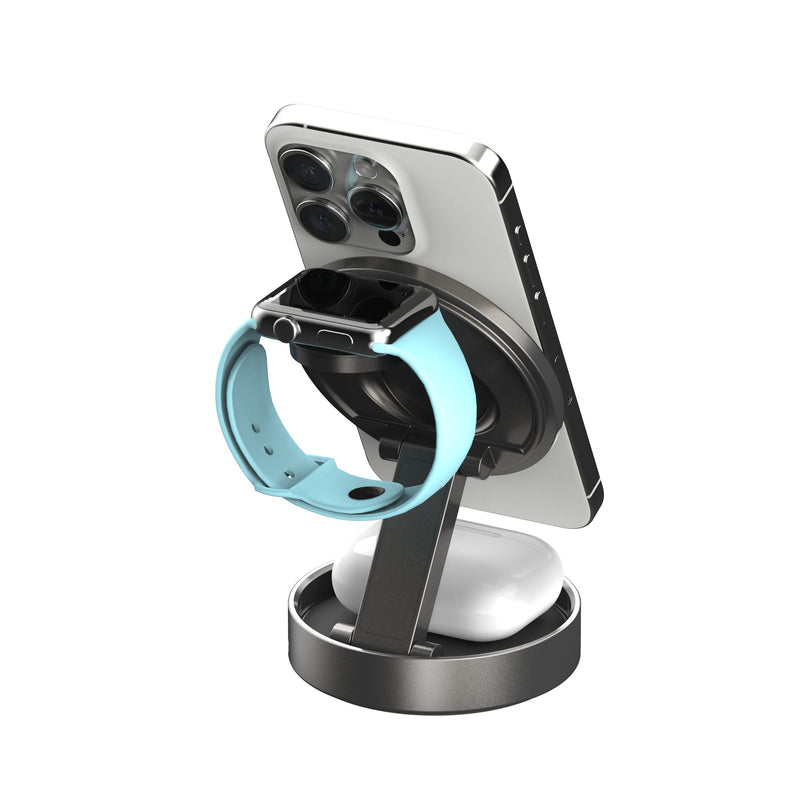 JUPW3515 Qi2 三合一 磁吸折疊旅行式無線充電座