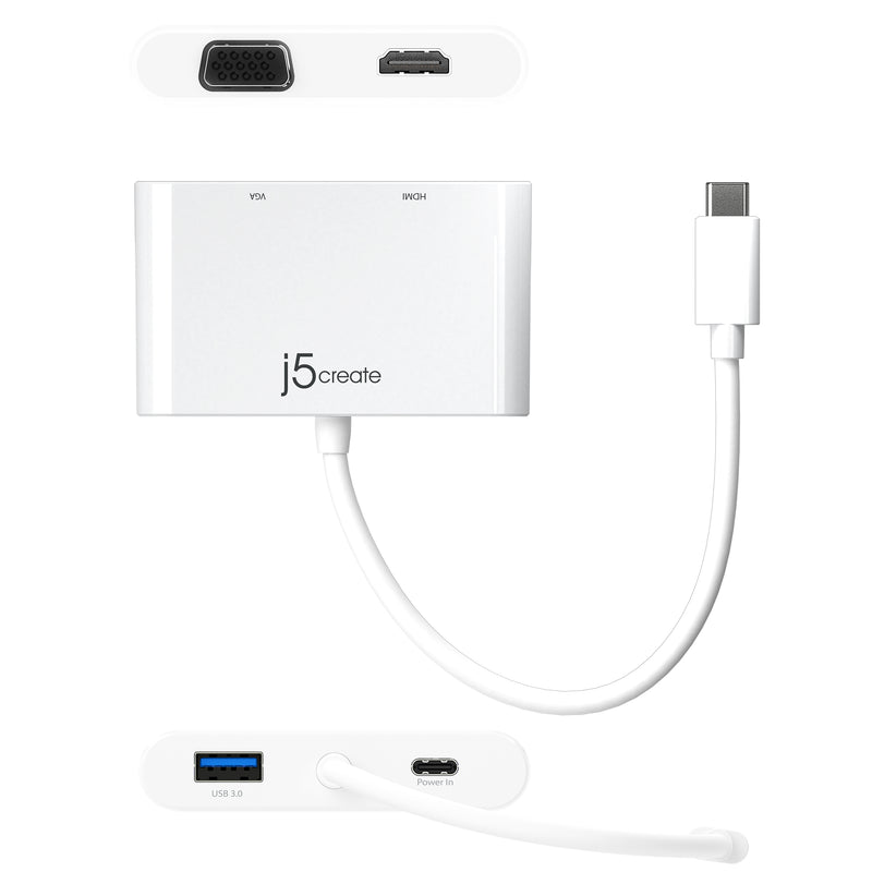 JCA175 USB-C to VGA+4K HDMI 4合1螢幕轉接器
