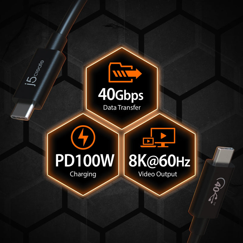 JUC28L08 USB4® Gen 3 全功能極速傳輸線