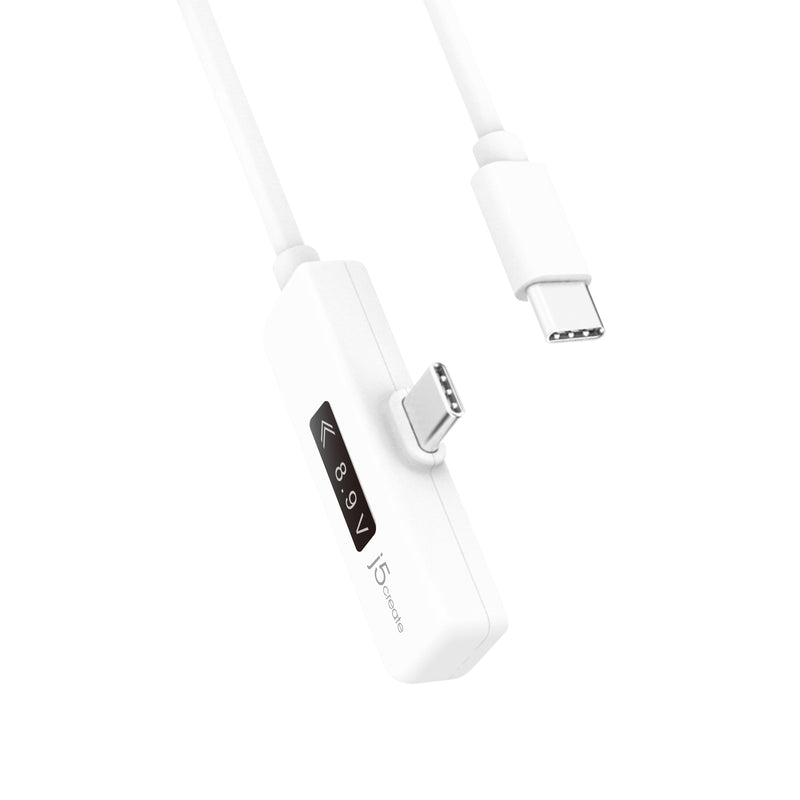 JUCP15 USB-C™ T型充電傳輸線內嵌OLED動態螢幕顯示 1.2米