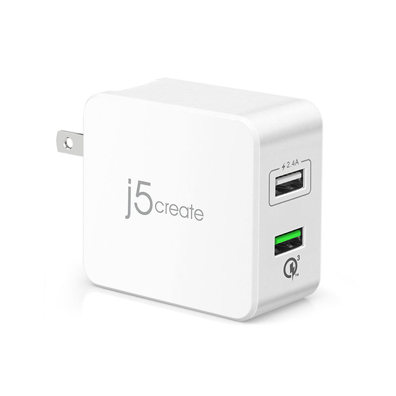 JUP20 2埠USB QC3.0智慧快速充電器