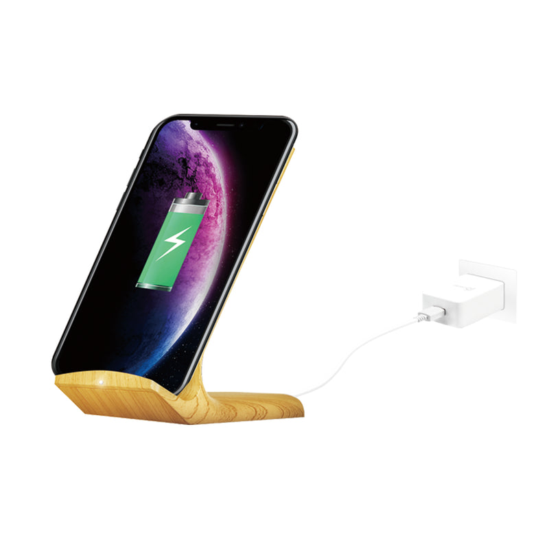 JUPW1102W 10W雙線圈木紋無線快充座(附QC3.0 USB快速充電器)