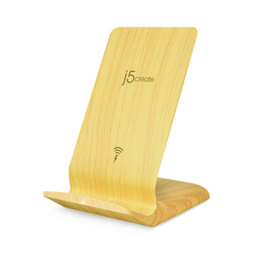 JUPW1102W 10W雙線圈木紋無線快充座(附QC3.0 USB快速充電器)