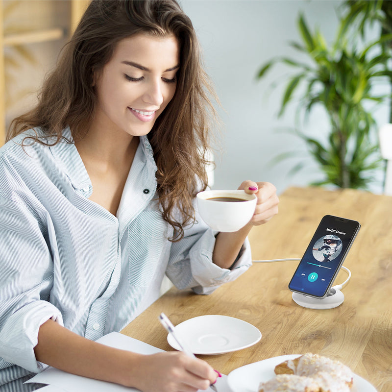 JUPW1107NP 馬卡龍．MagSafe認證．真15W磁吸無線快充座<br><small><small>(天使白)</small></small>