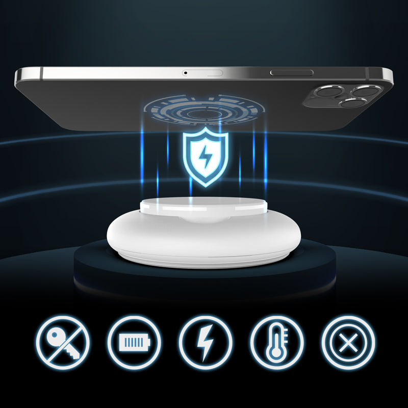 JUPW1107NP 馬卡龍．MagSafe認證．真15W磁吸無線快充座<br><small><small>(迷濛藍)</small></small>