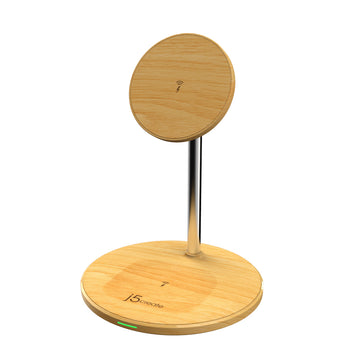 JUPW2106NP 15W 二合一磁吸木紋無線充電座