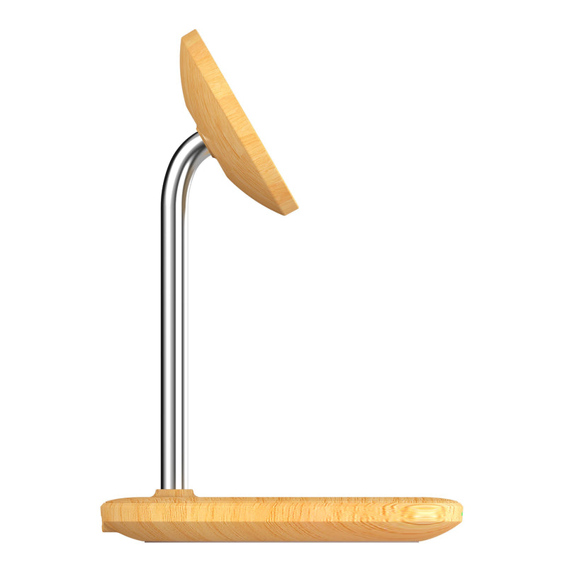 JUPW2106NP 15W 二合一磁吸木紋無線充電座